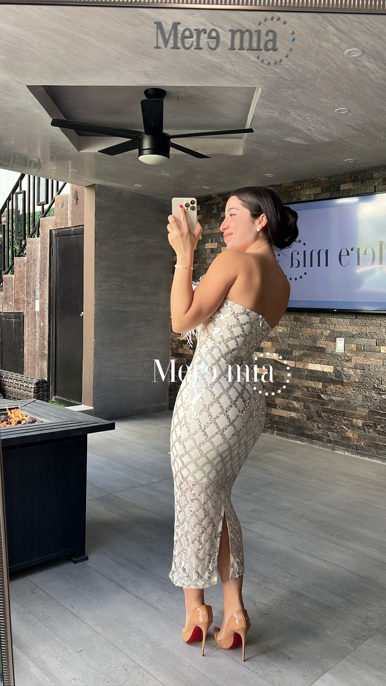 Vestido plumas strapples