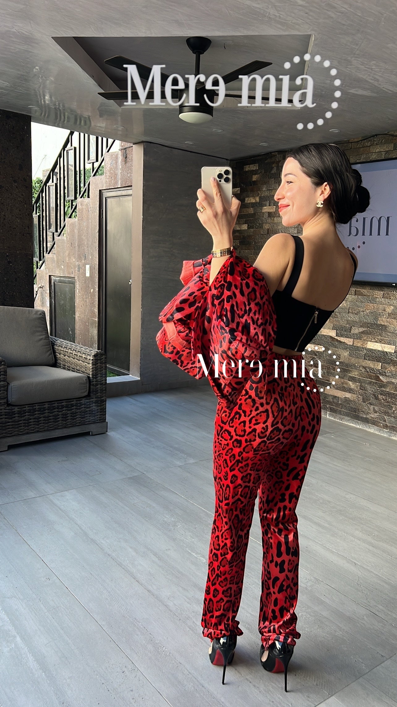 Conjunto animal print rojo
