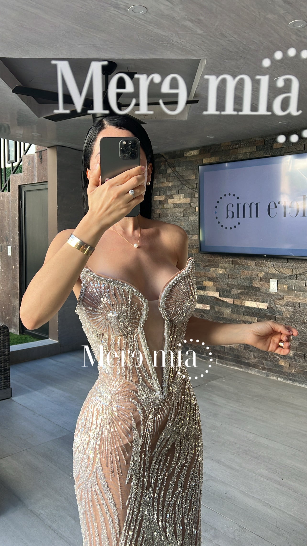 Vestido moka plata malla