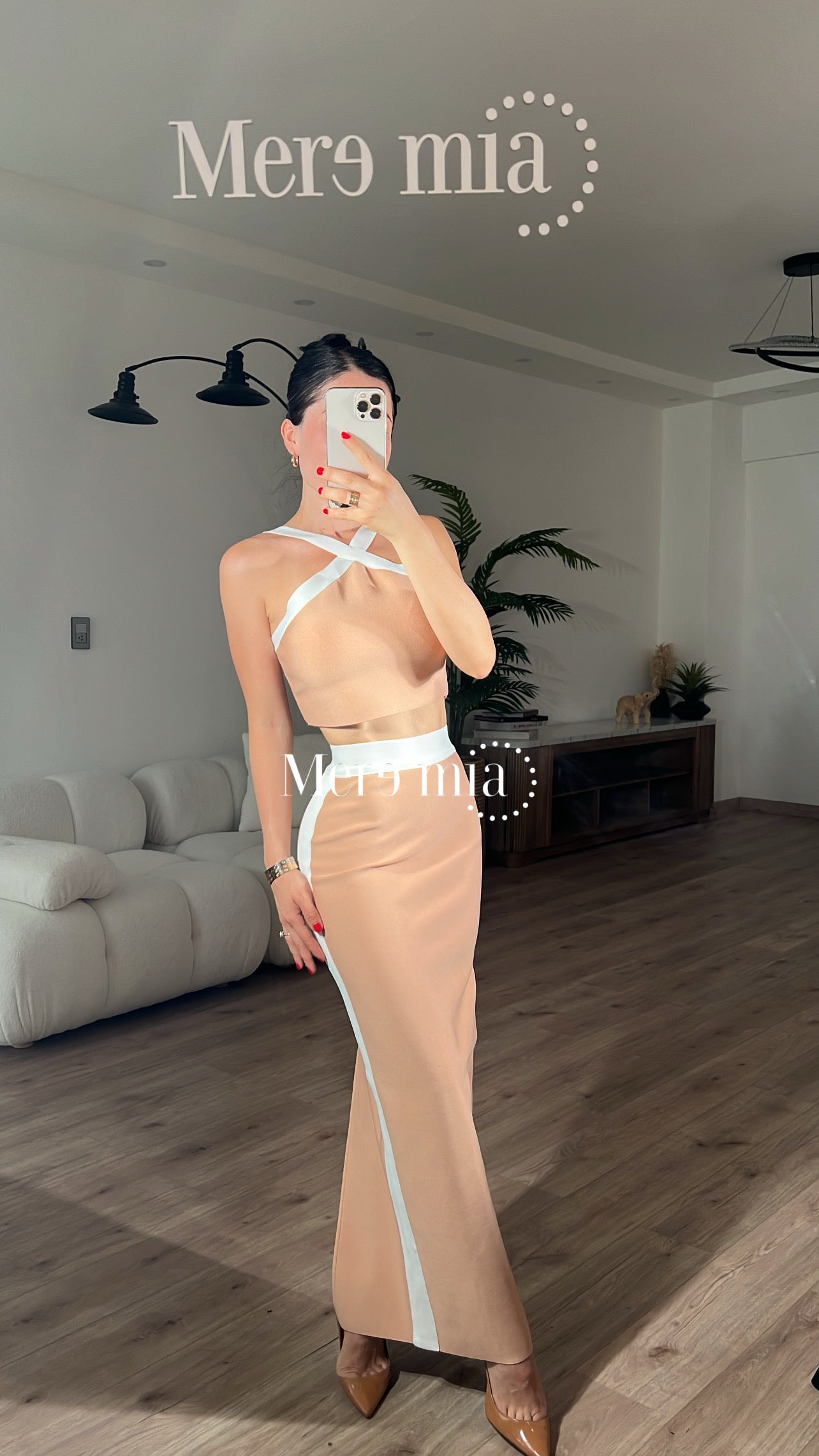 Conjunto nude blanco