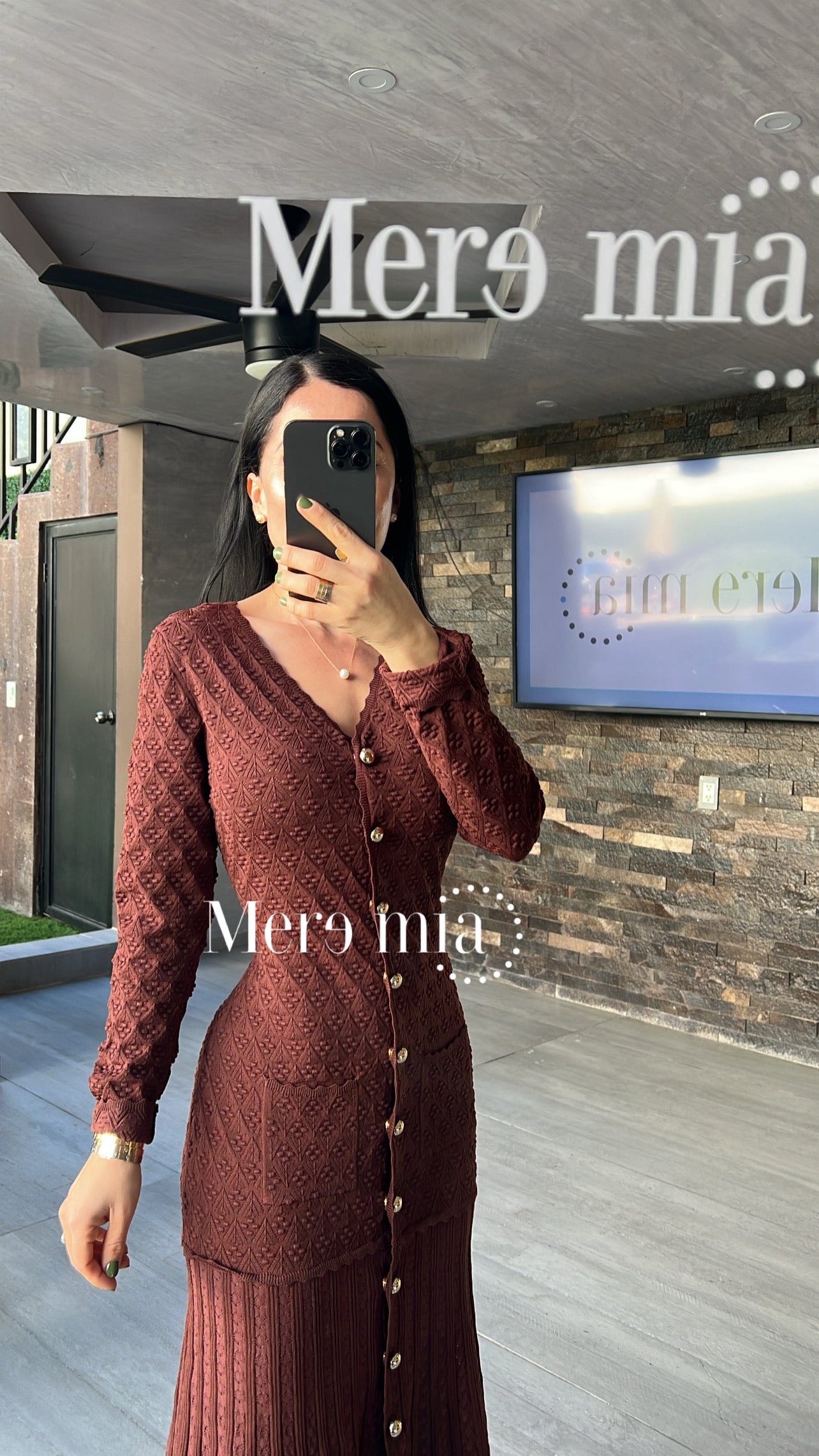 Vestido café ml suelto