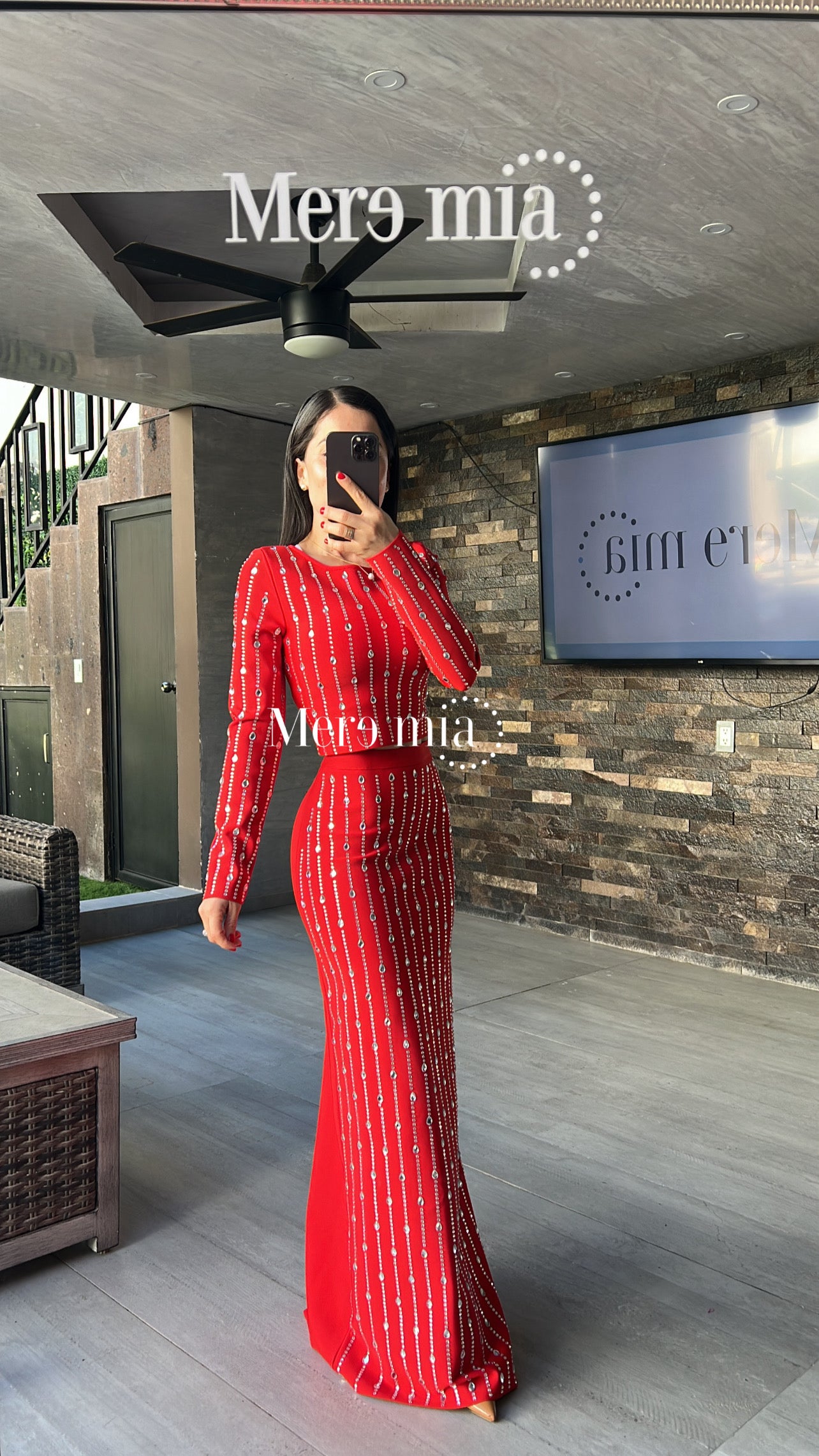 Conjunto rojo puntos ml