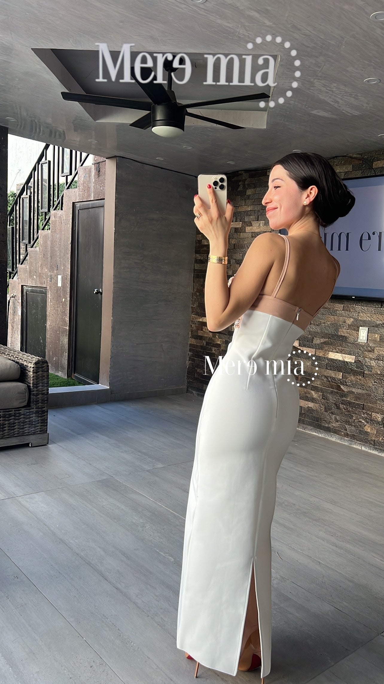 Vestido blanco copas moka apl