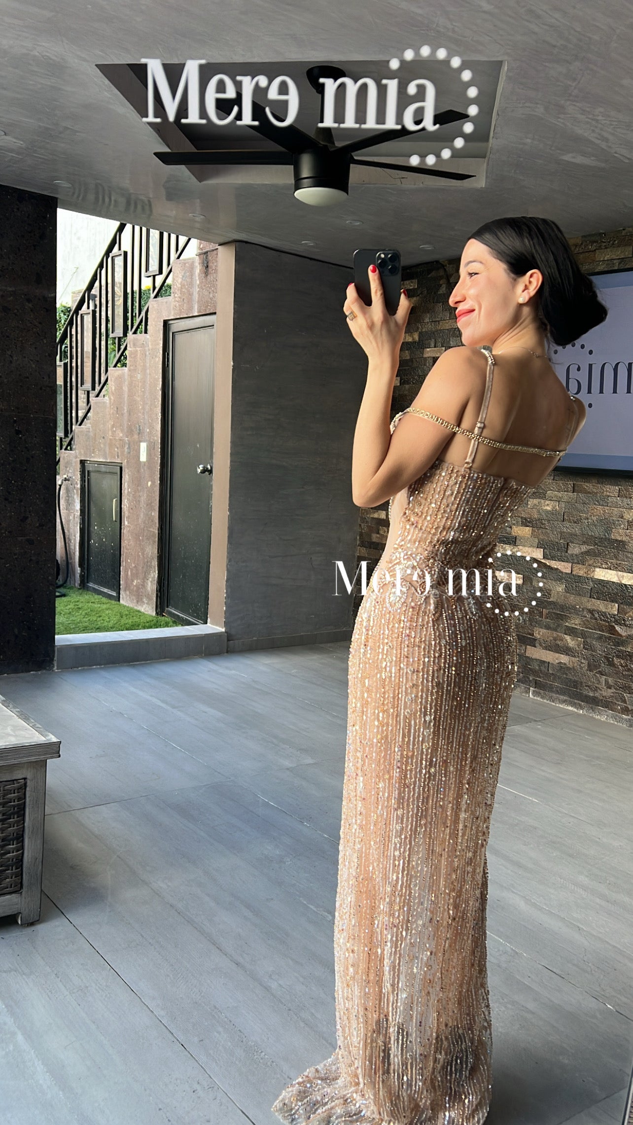 Vestido nude tiras apl