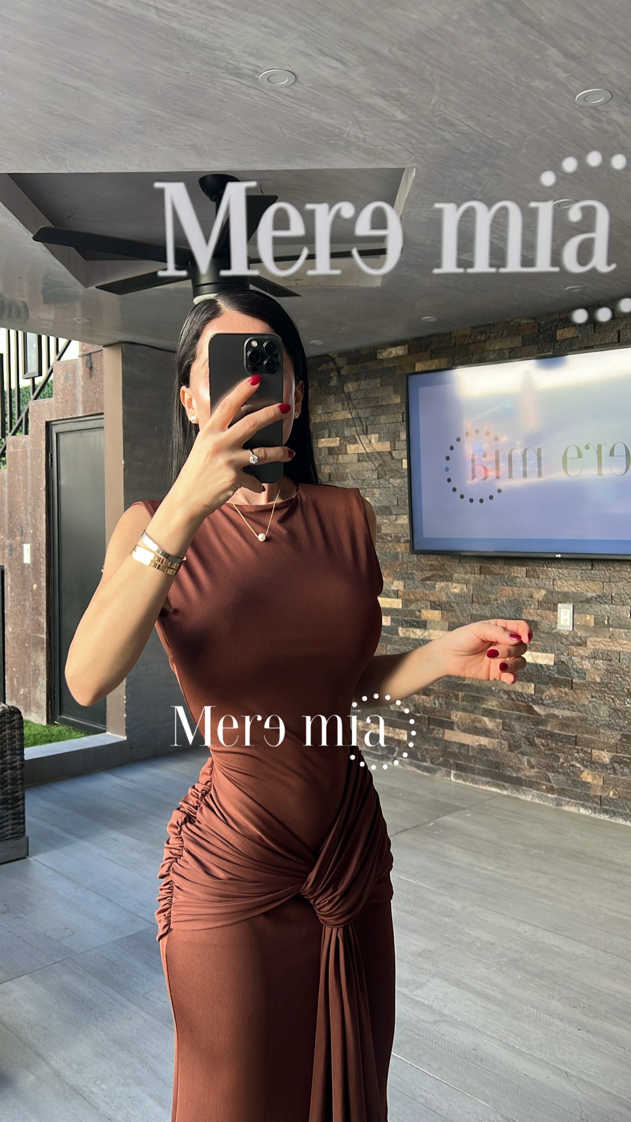 Vestido plisado tira