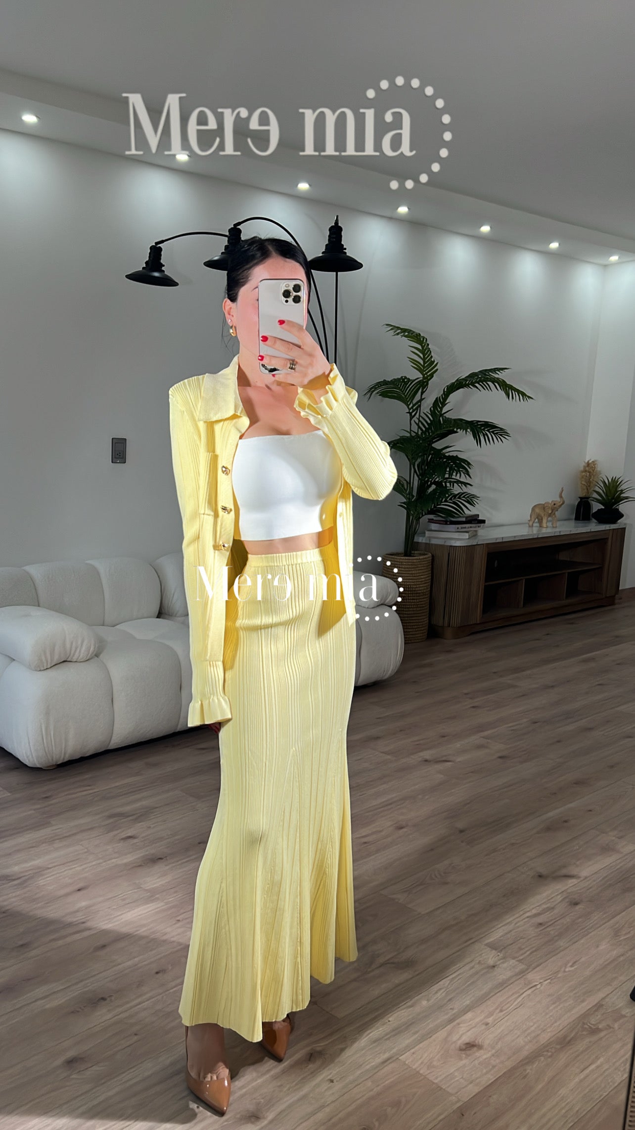 Conjunto amarillo rayado ml