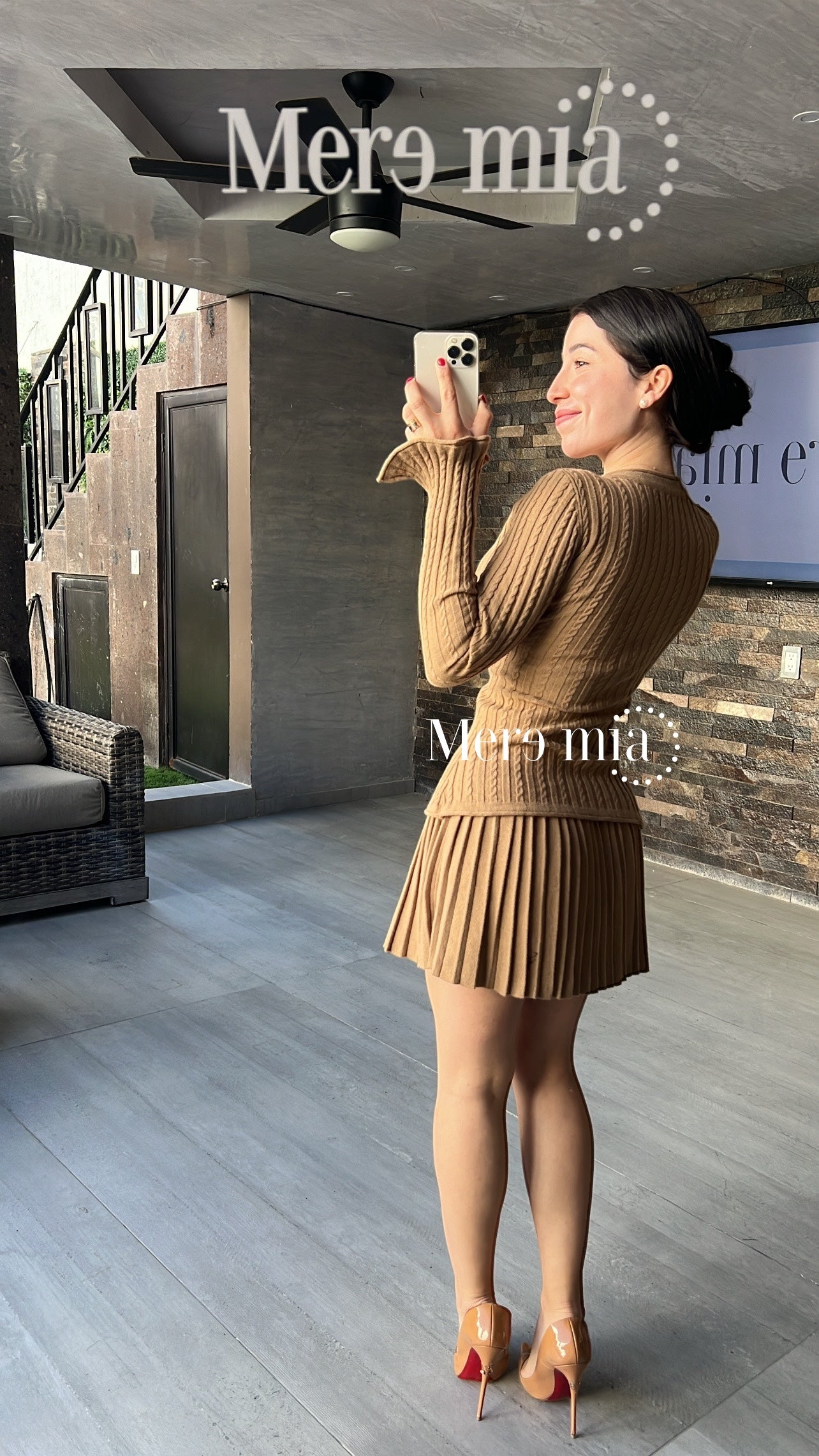 Conjunto moka rayado