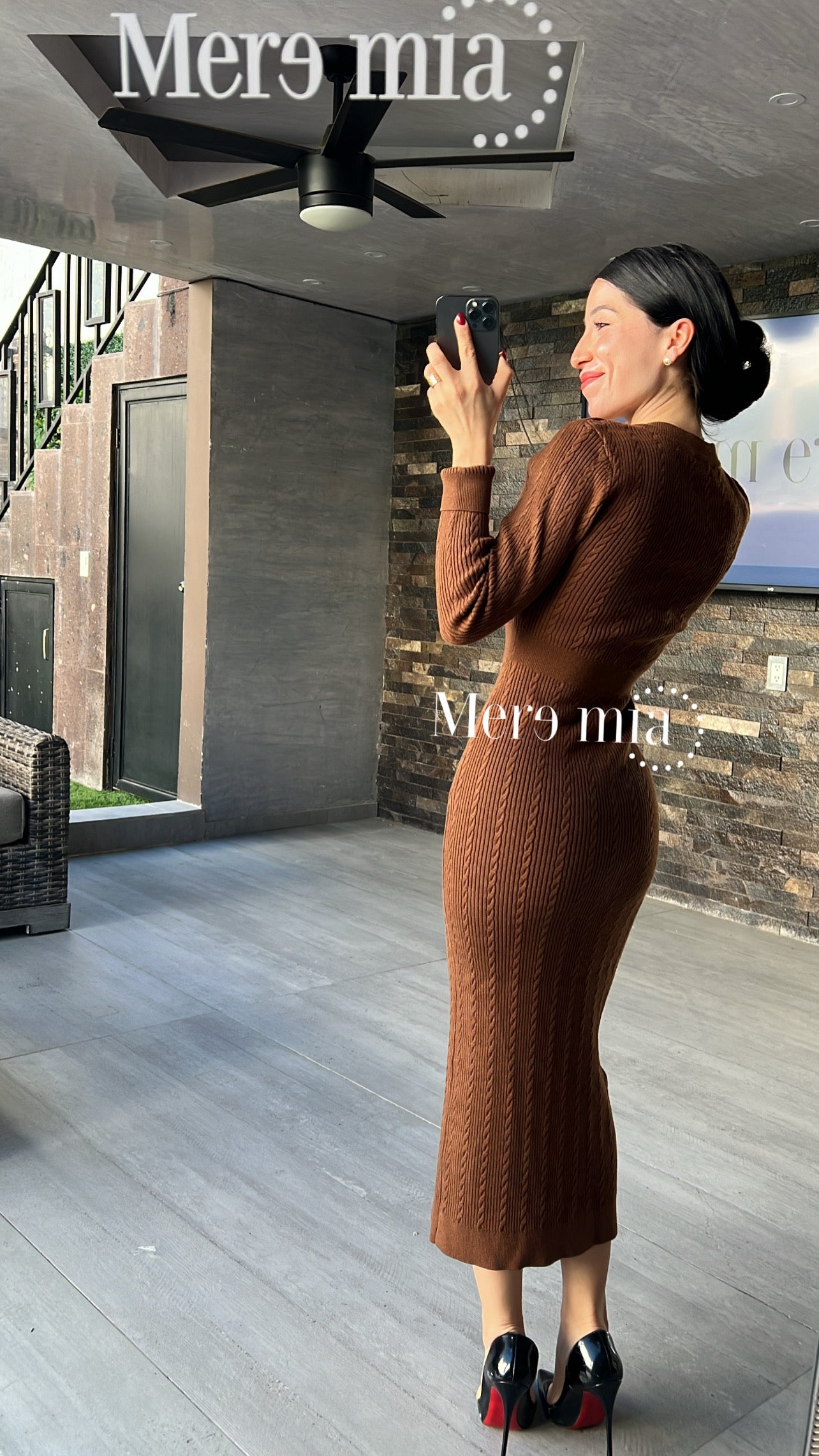 Vestido café b dorados