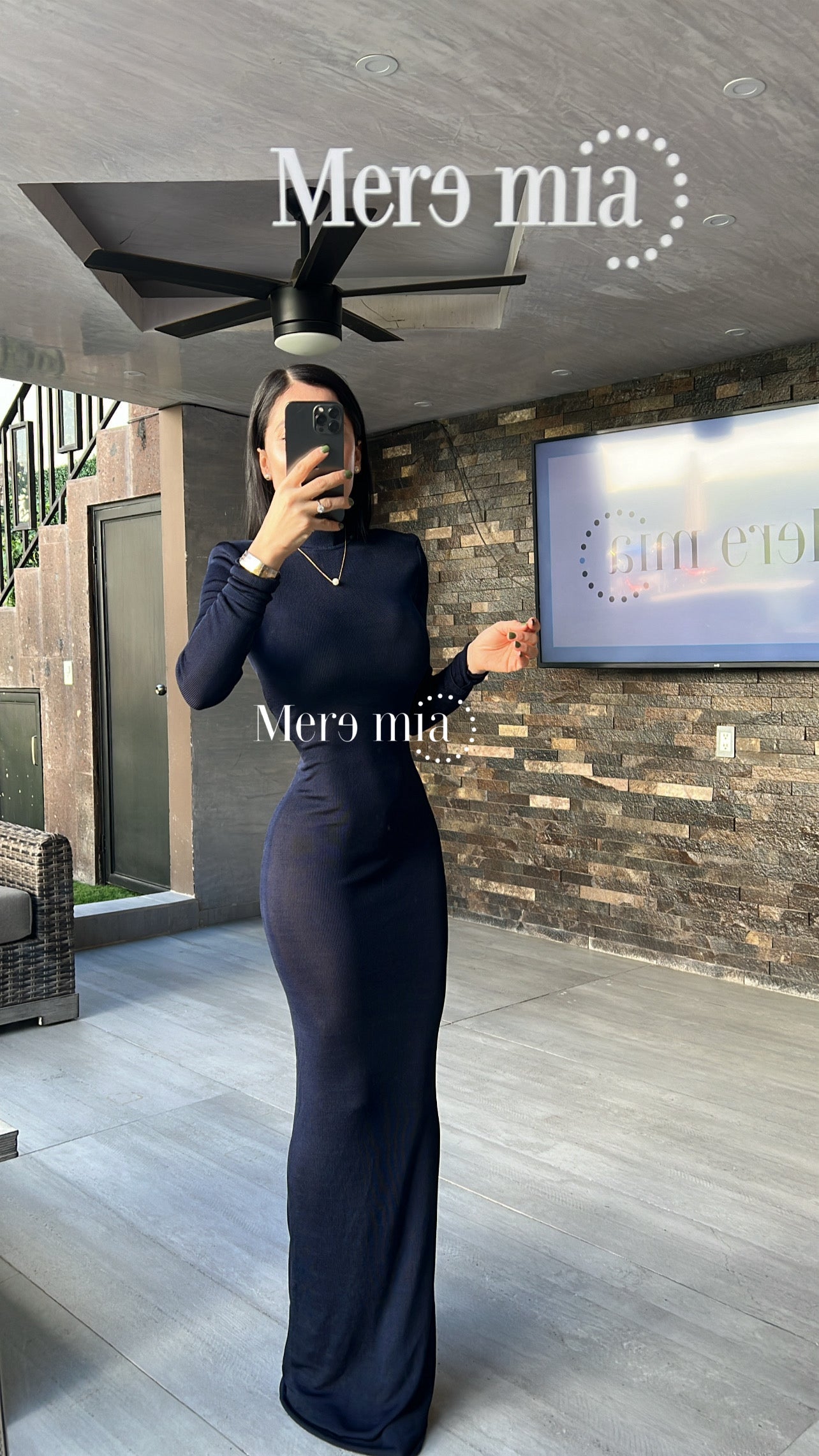 Vestido azul cuello ml