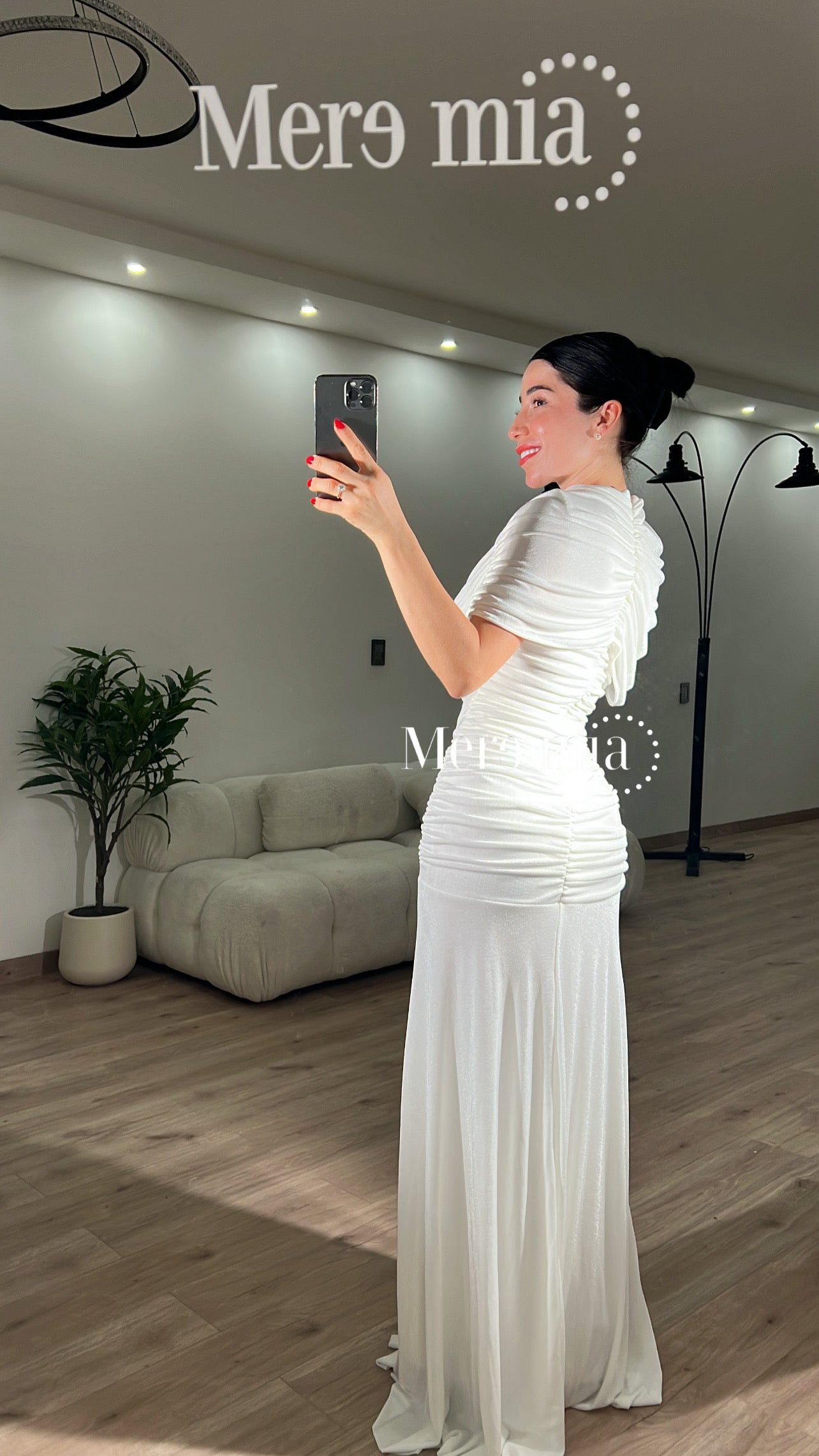 Vestido plisado chal