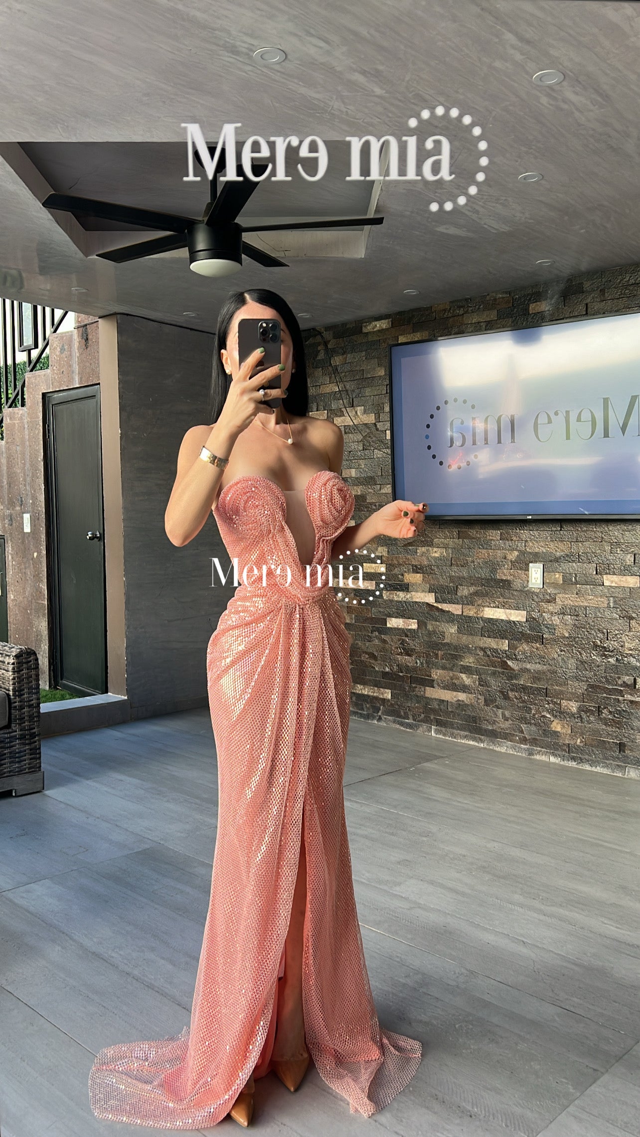 Vestido melón brillante strapp