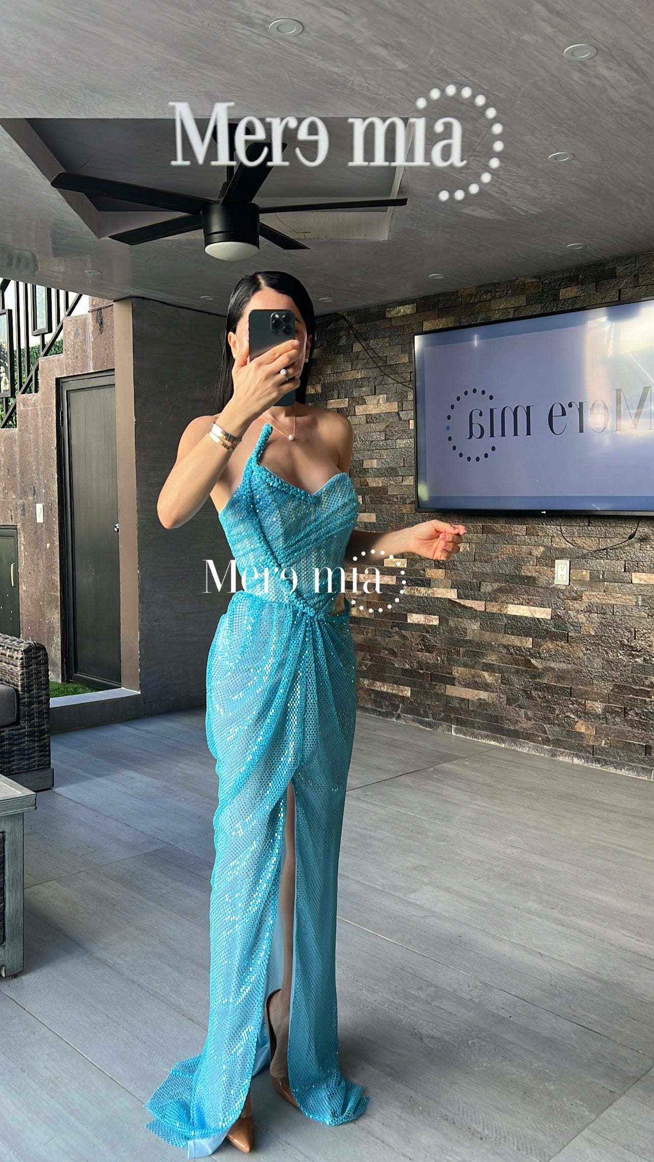 Vestido turquesa malla