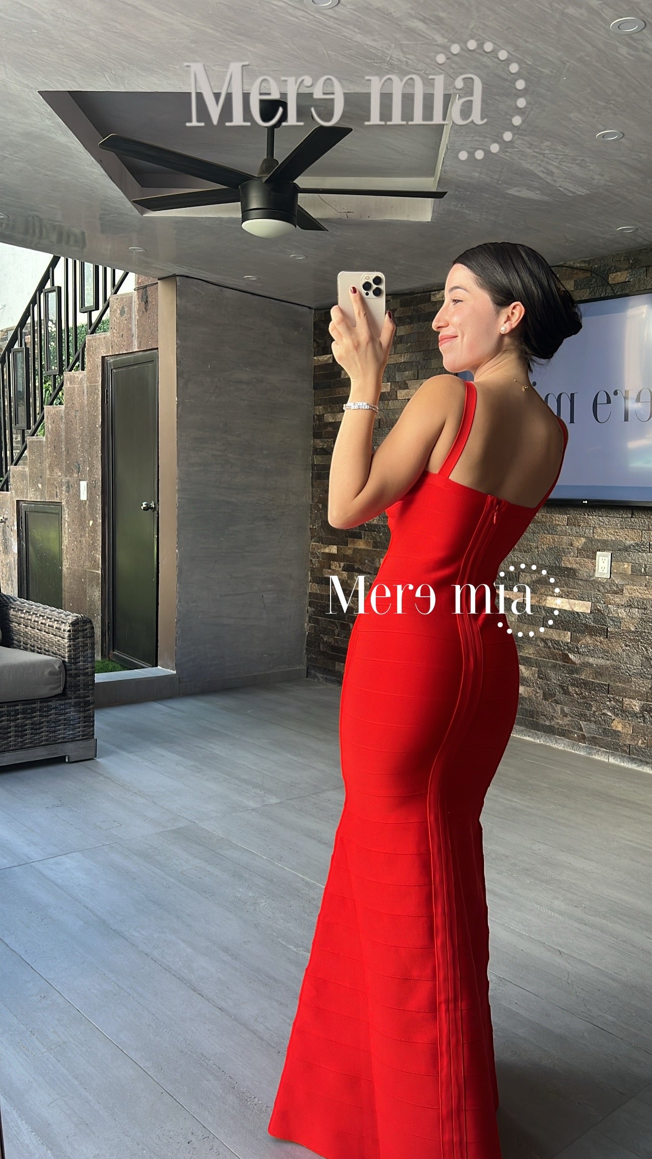 Vestido rojo largo bandage