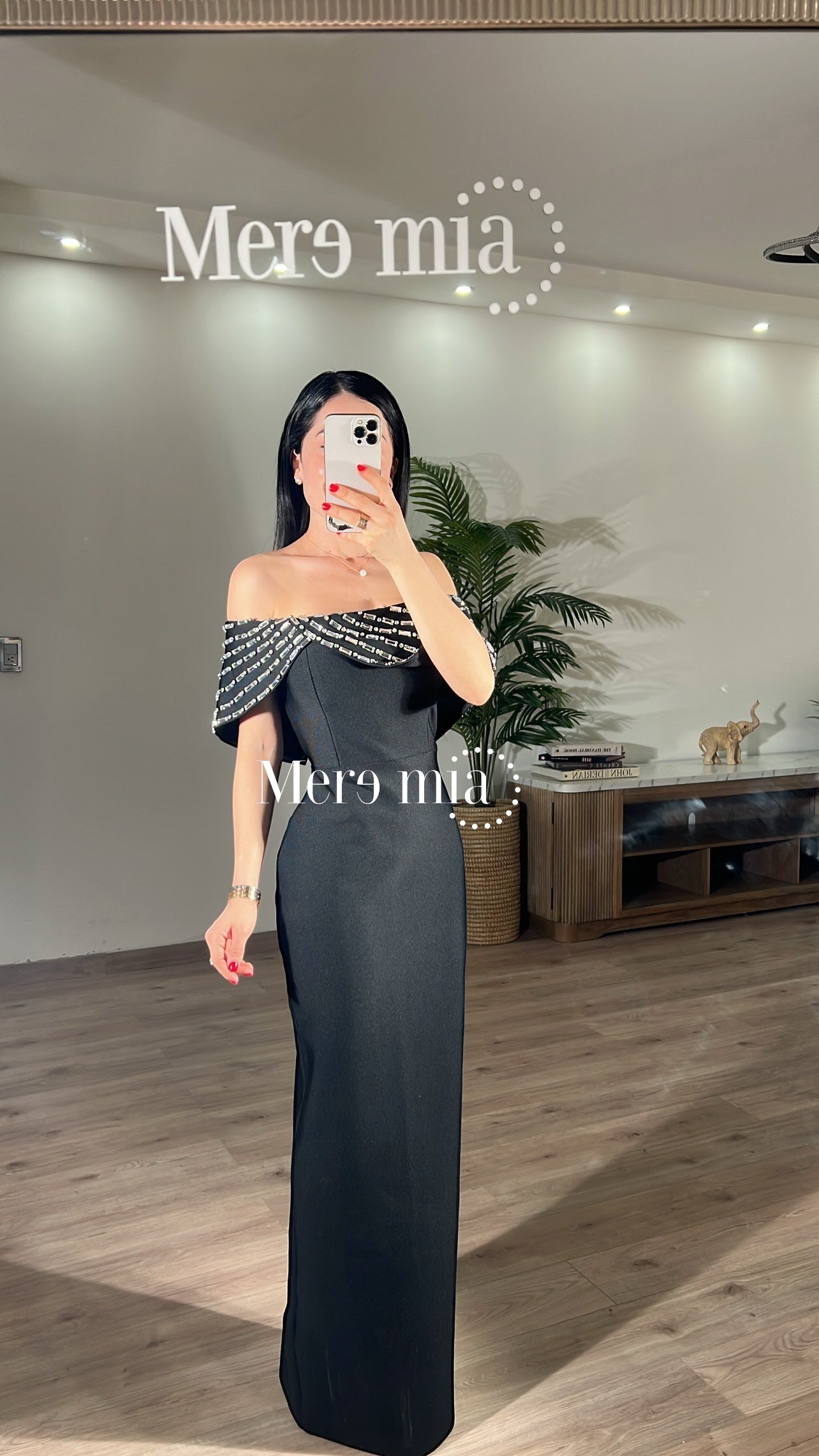 Vestido negro plata ray