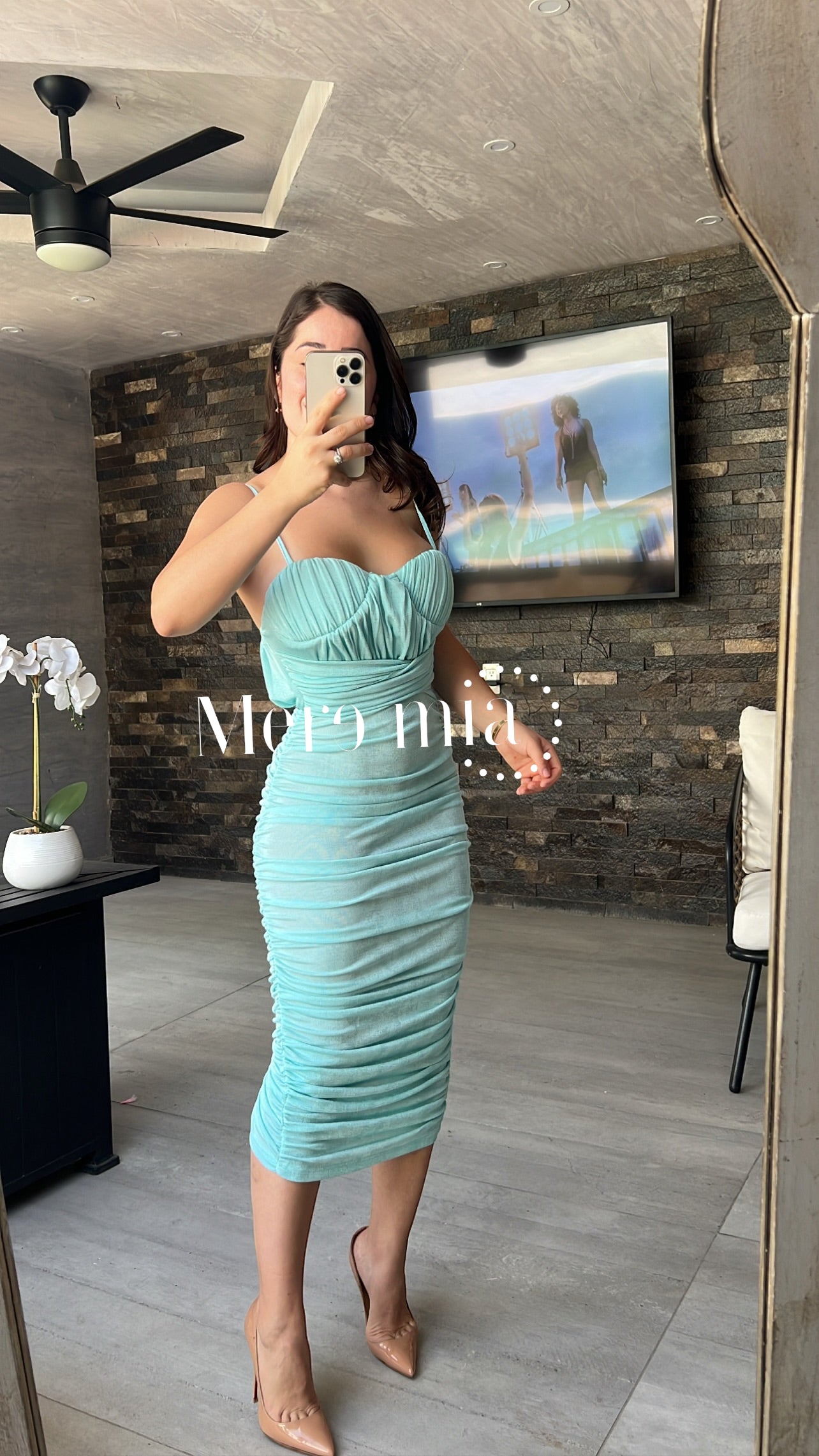 Vestido azul cielo